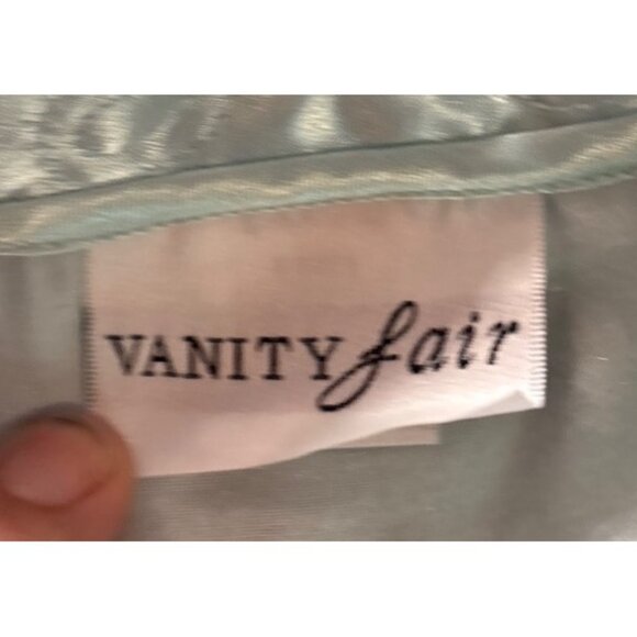 Vanity Fair Pajama Set Silky Mint Green Embroidered Med (10-12) Button Pockets - Picture 6 of 13